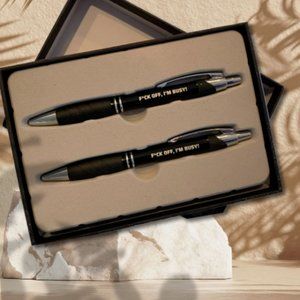 Swear Word Pen Set, NSFW Funny Pens with Sayings for Adults in Gift Box